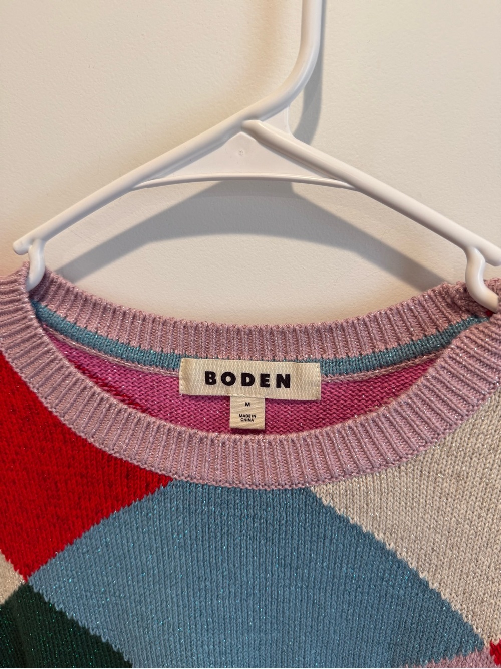 Boden Multicolor Crewneck Sweater - Pink, Green, Red, Cream, Blue, Brown Medium - Picture 4 of 5
